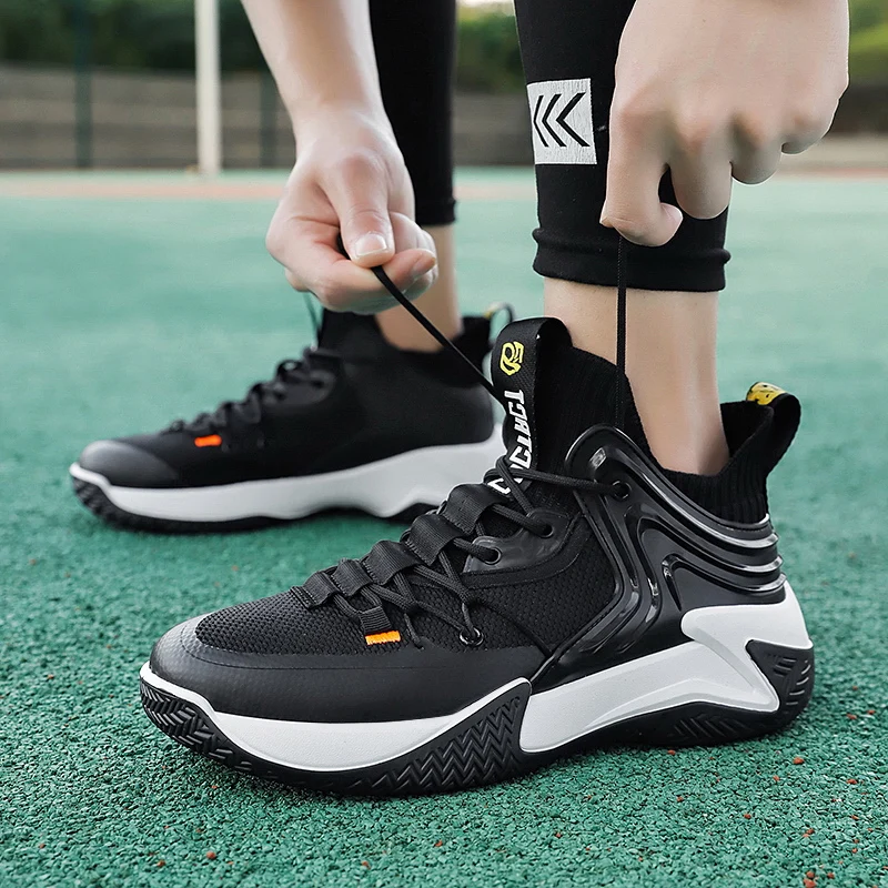 2022 High Help Adult Sports Basketball Shoes Winter Comfortable Shock Absorption Professional Training Games Basketball Shoes