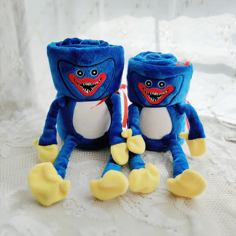 

Huggy Wuggy Flannel Roll Blanket Cover Blanket Plush Toy Hague Vagi Toy Soft Stuffed Poppy Playtime Horror Doll Peluche Toy Gift