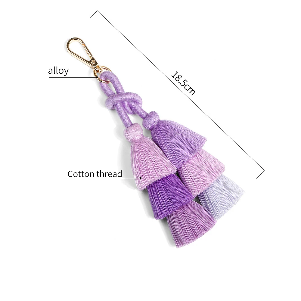 2 Pcs Handmade Colorful Tassel Charm Pendant for Women Handbag& Purse Totebag Ornament