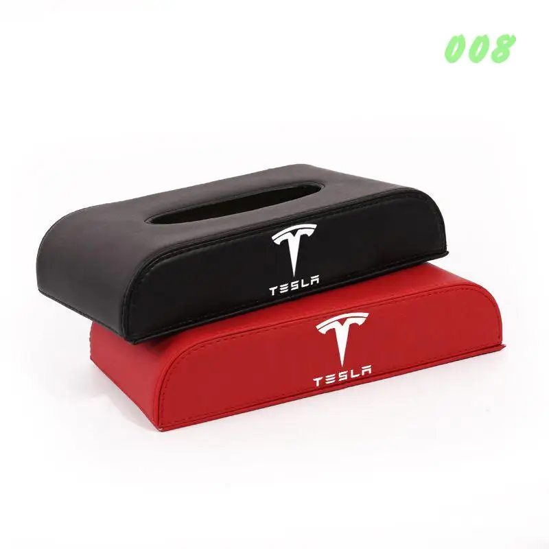 

Car Armrest box Dashboard Block Type Tissue Box Leather Paper Box Holder For Tesla Model 3 S X Y Logo Car Styling Accessories