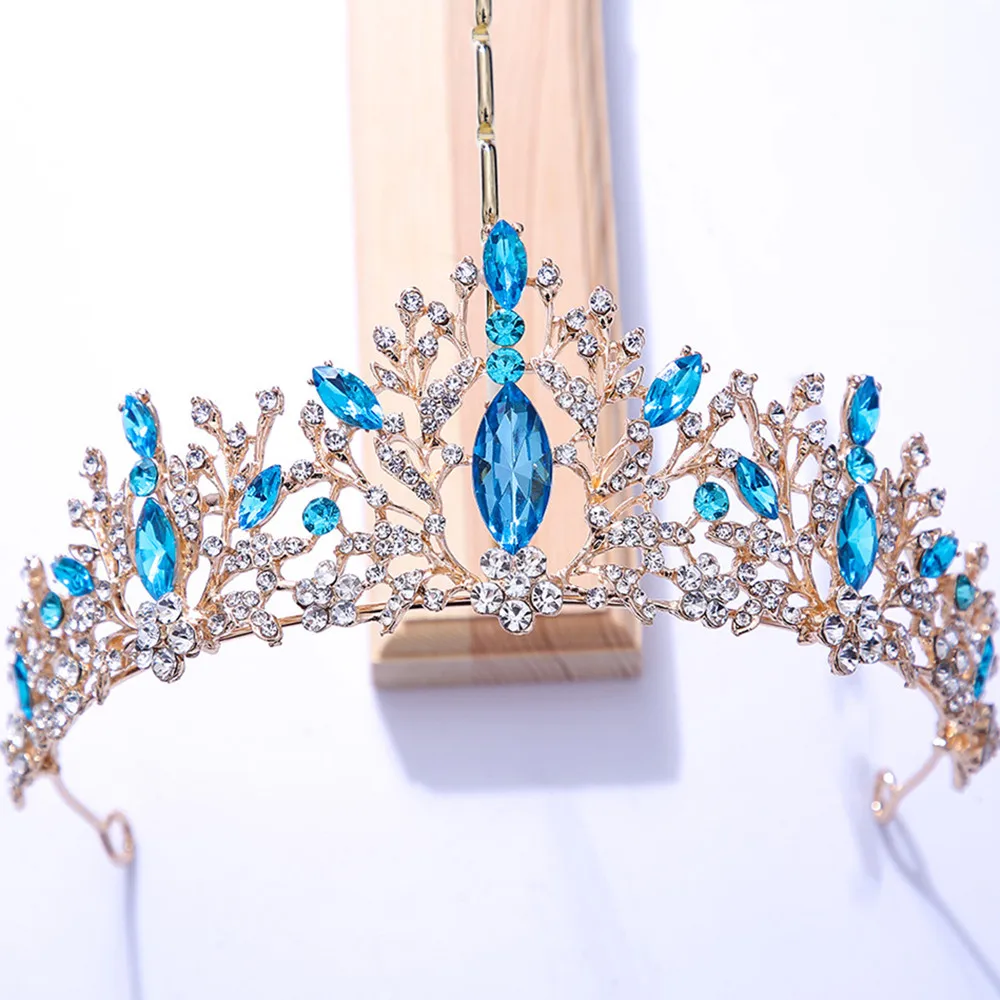 

DIEZI Luxury Elegant Korean Rhinestone Tiara Crown For Wedding Party Queen Bridal Bride Crystal Crown Hair Accessories Jewelry