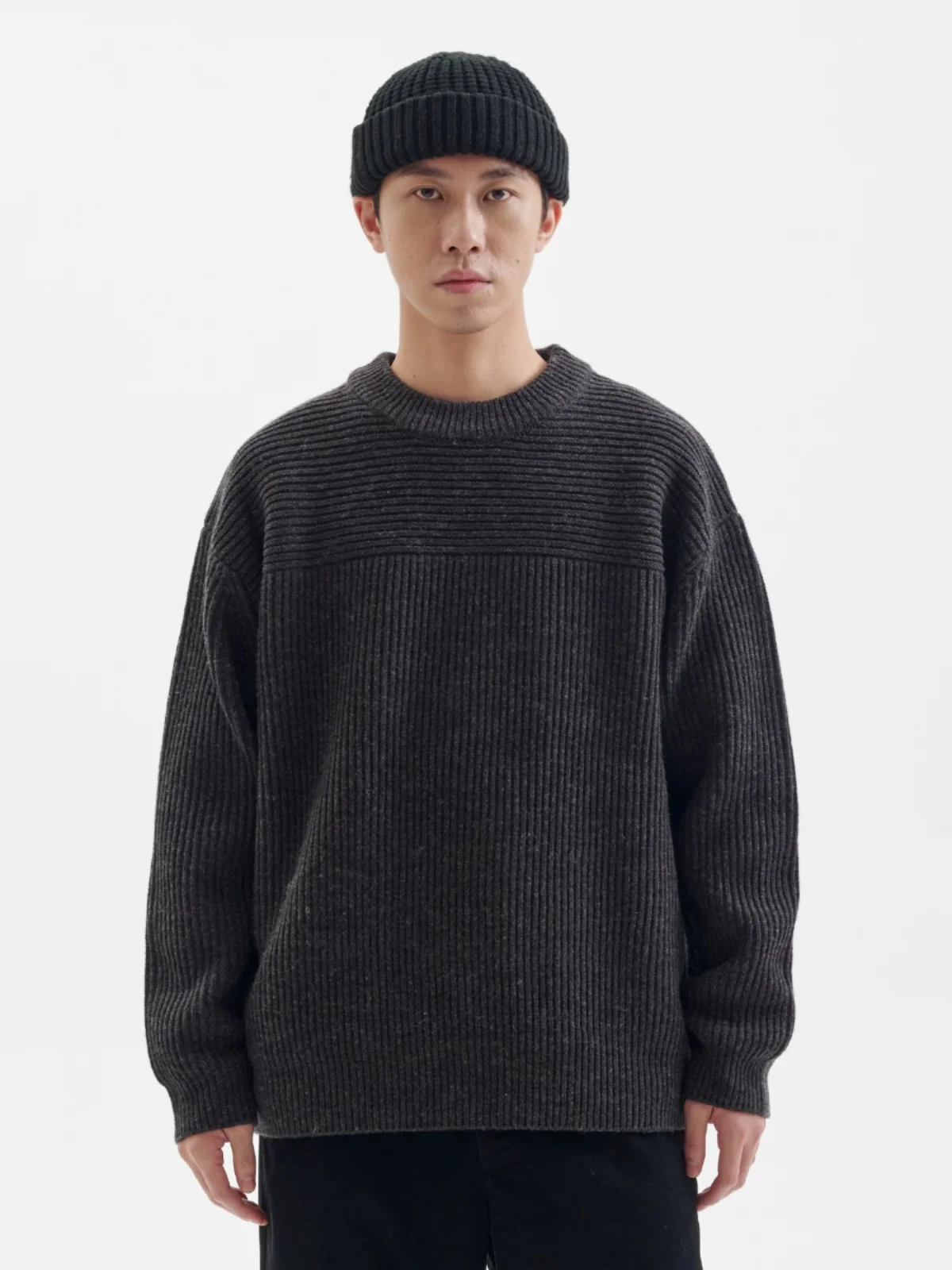 Buttbill 24aw Commuter 5% Wool round Neck Ingot Needle Long sleeve Clothes Men's Pullover Hoodie Base