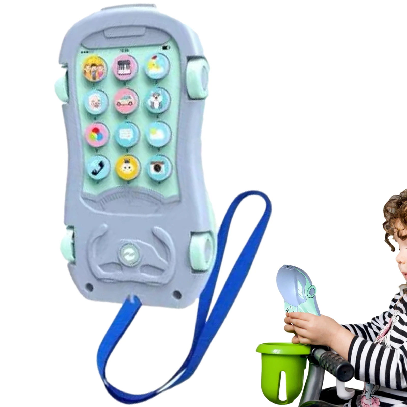

Children'S Music Mobile Phone Children Projector Toy 13 Buttons With Sounds Funny Car Cartoons Early Education Toy Birthday