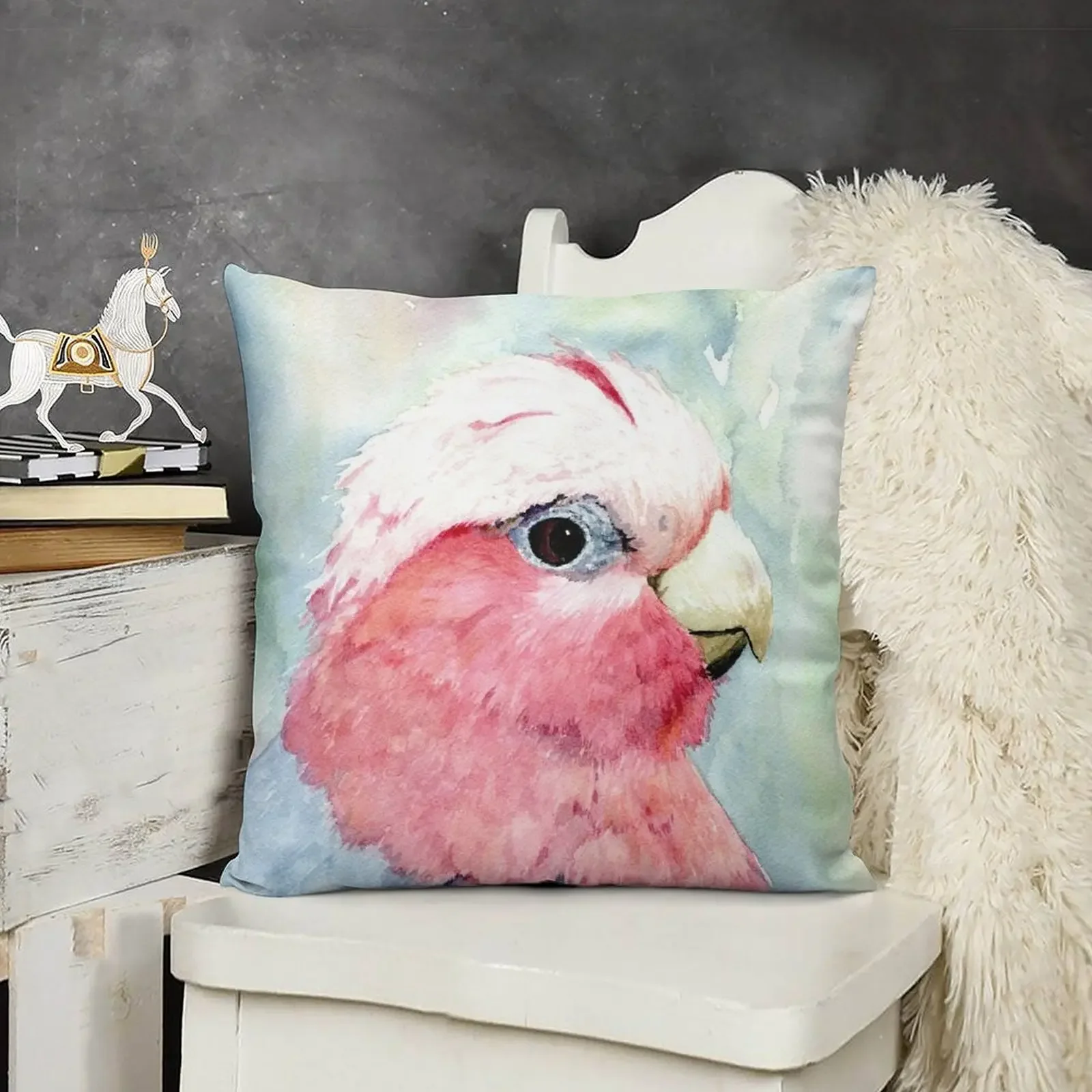Декоративная подушка с изображением австралийского гала cockatoo