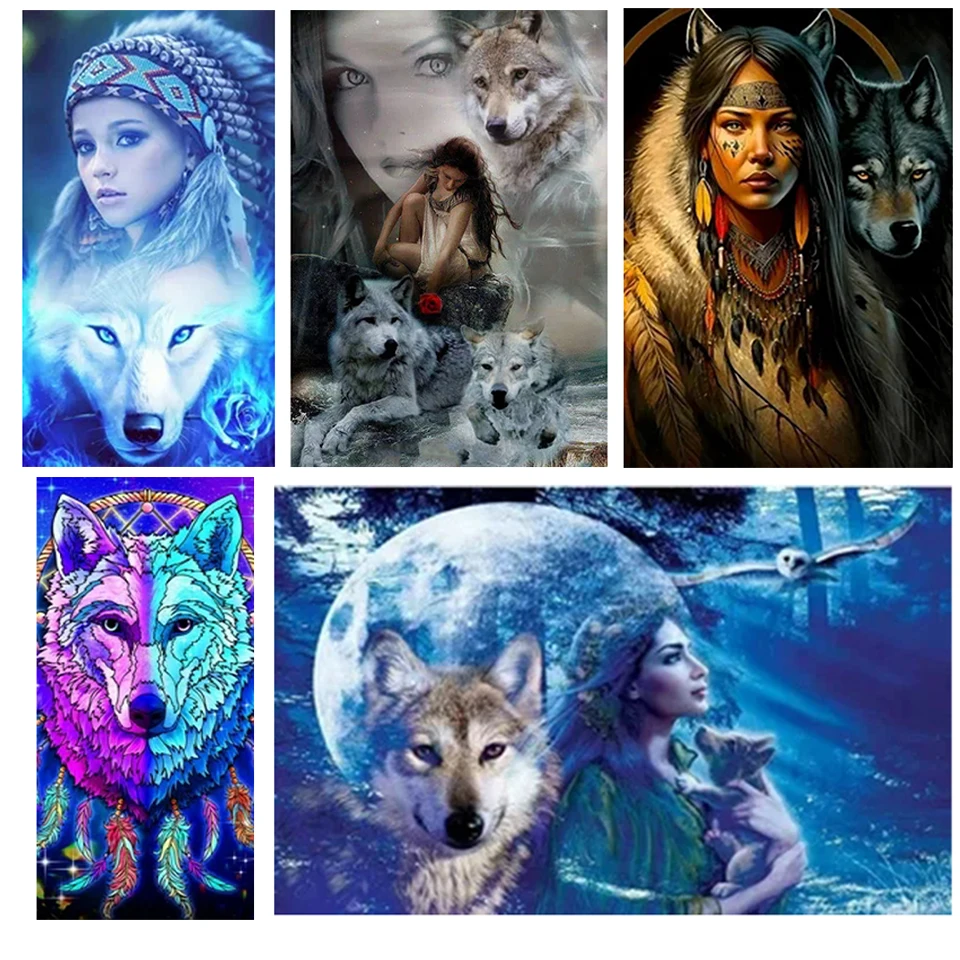 Алмазная 5D картина волк для творчества полноразмерная круглая вышивка