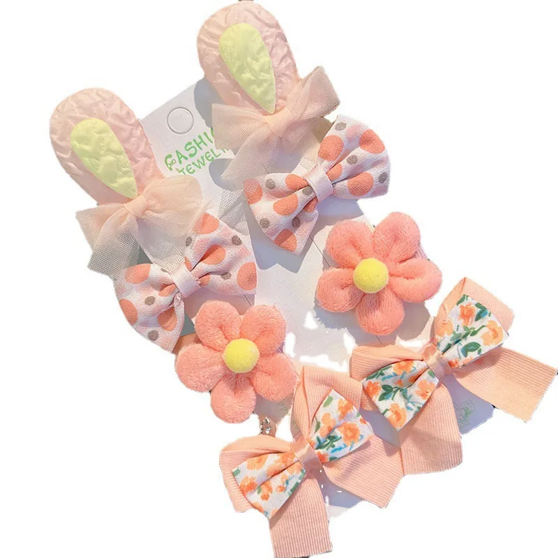 

Baby hairpin bow flower hairpin girl hair accessories bangs clip does not hurt baby hair hair cartoon rabbit ears headdress