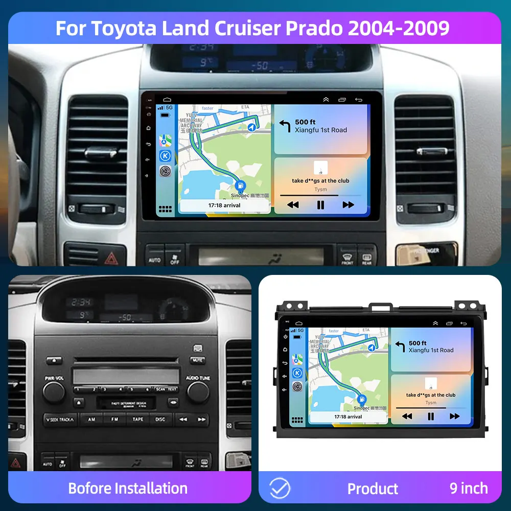 DSP 4G для Toyota Land Cruiser Prado 120 LC120 GPS автомобильный радиоприемник мультимедийный