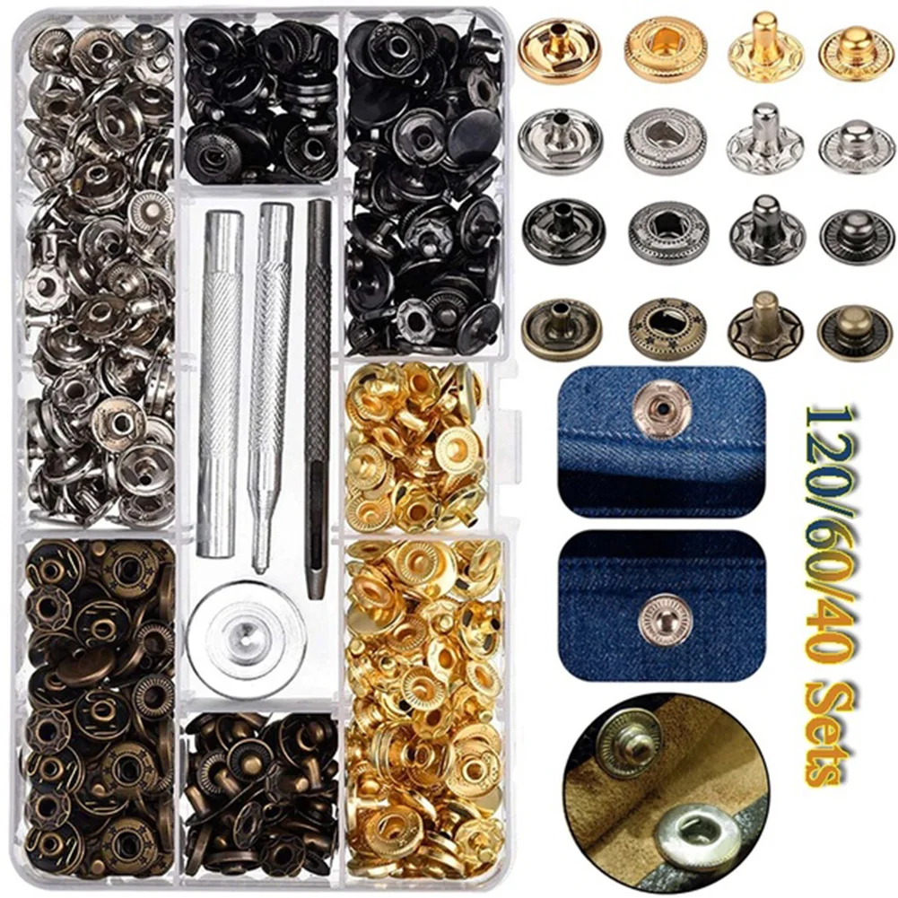 

Metal Snap Fasteners Snaps Button Press Studs Sewing Button For DIY Clothes Garment Bags Shoes Leathercraft