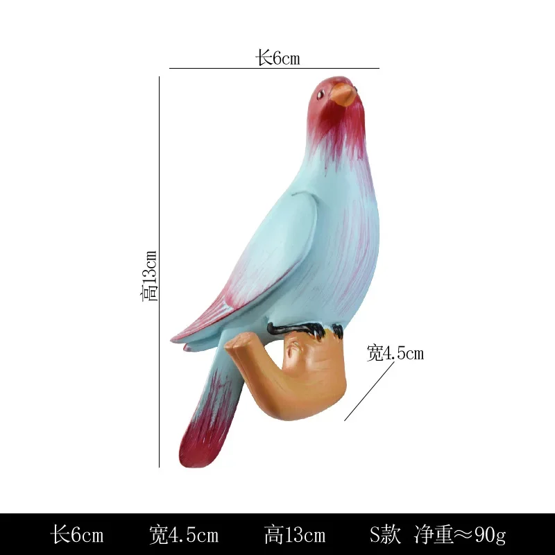 

Крючок из смолы для птиц, настенные крючки, настенная стойка для хранения, вешалка для одежды, крючок для шляпы, крючки для ключей, полка, держатель для ключей, органайзер