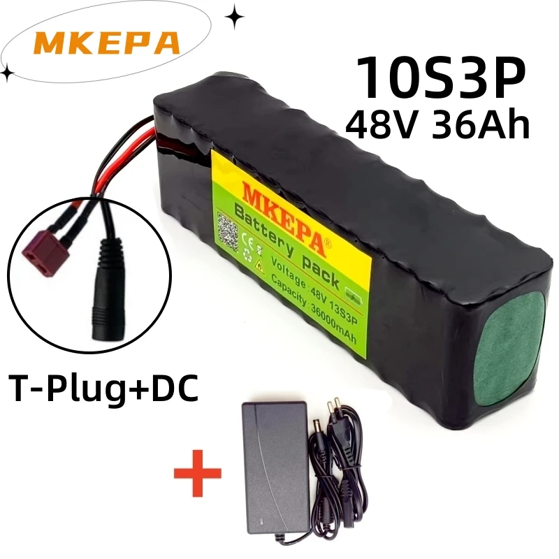 

Комплект литий-ионных батарей 48V36Ah custom 13s3p 1000w, подходит для электрических велосипедов и скутеров 54,6 в, с зарядным устройством BMS + 54,6 в 2A