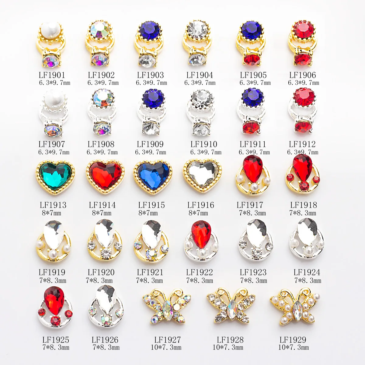 

10 шт., стразы для дизайна ногтей