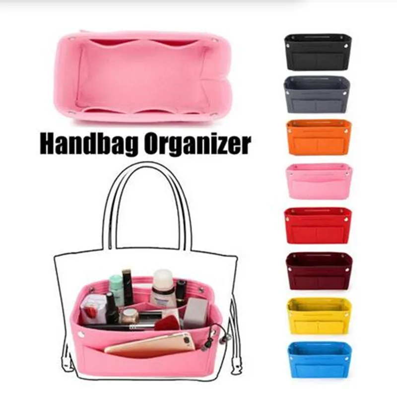 

Многофункциональная Женская войлочная Сумка-вкладыш, косметичка для макияжа, дорожный Внутренний кошелек, портативный органайзер для хран...