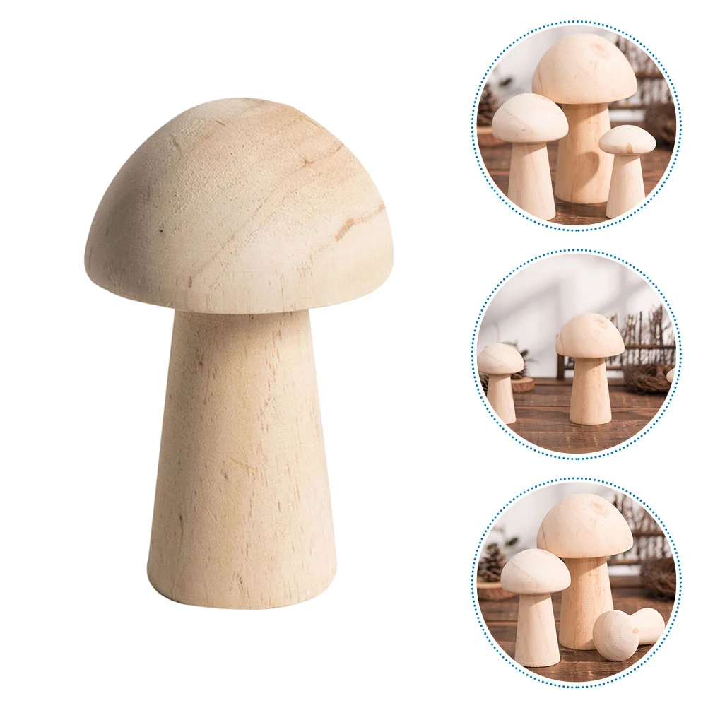 

Wooden Mushroom Ornament Blank Unfinished Mushroom Decor Wooden mushroom white embryo handmade DIY painted graffiti home decor