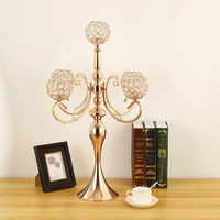luxury candlestick european high candlestick for the wedding metal five headed gold candle stick holder set