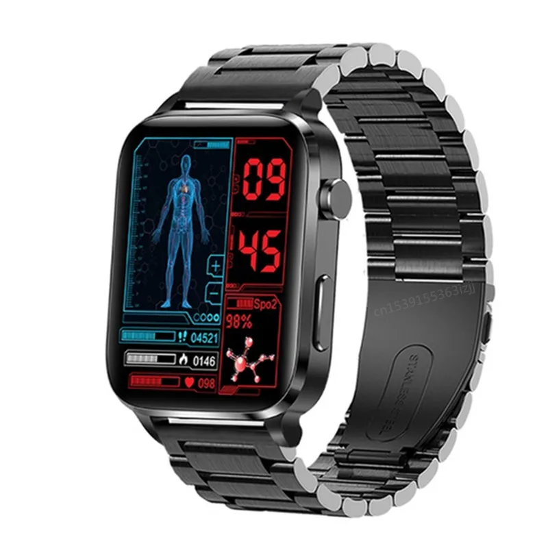 

F100 Smart Watch 1.7inch Laser Treatment Body Temperature Blood Glucose SPO2 BP 24H Heart Rate Health Monitoring Smartwatch