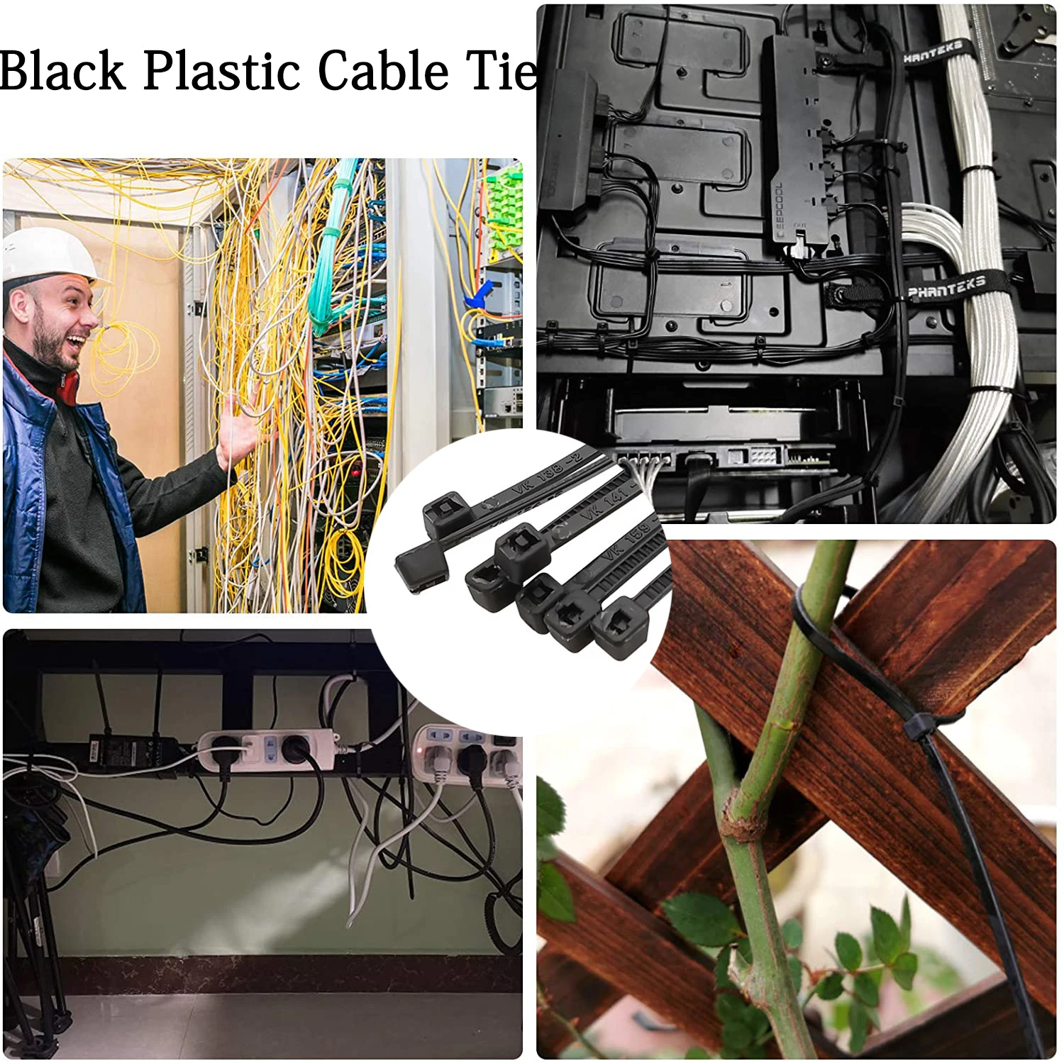 100 шт. черные пластиковые самоблокирующиеся Нейлоновые Стяжки кабельная стяжка