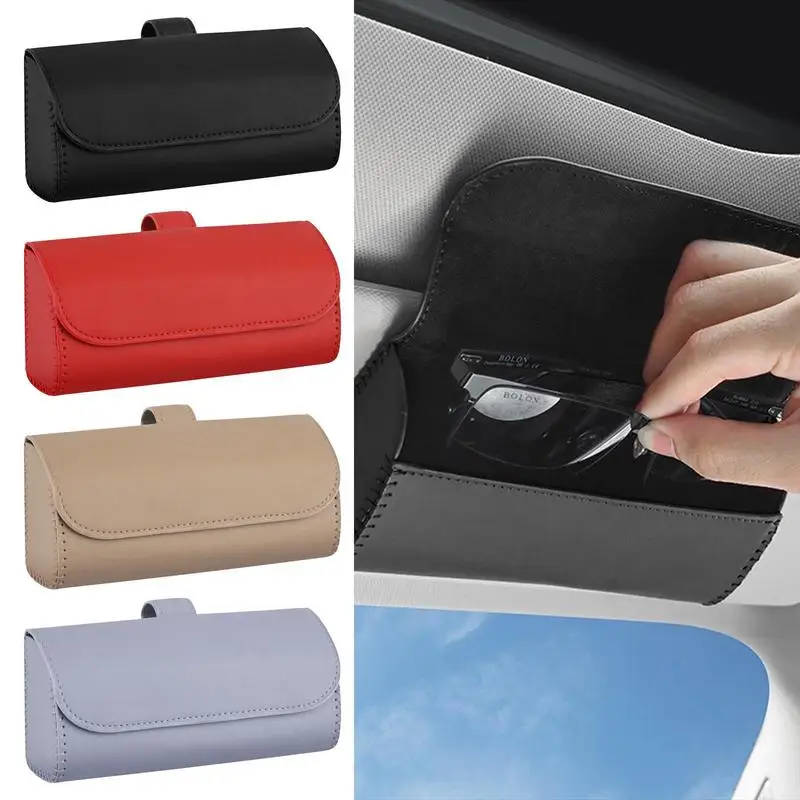 

Car Glasses Case Universal Auto Sun Visor Sunglasses Storage Box Car Eyeglasses Holder Fits for Most Vehicles Car Accessories