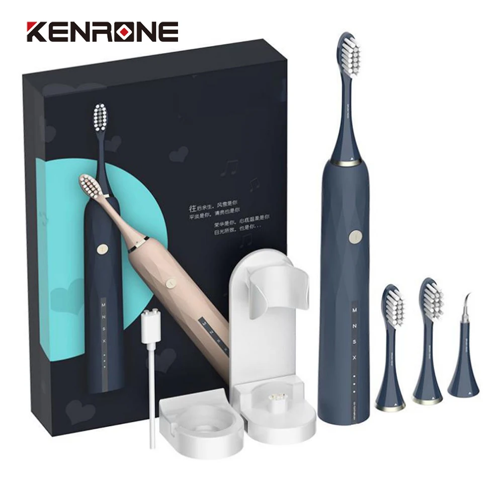 

Электрическая зубная щетка KENRONE IPX7 для взрослых и детей, умный таймер, перезаряжаемая, для отбеливания