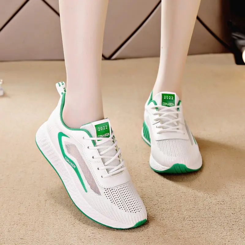 

Fashion Women Lightweight Sneakers Outdoor Sports Breathable Mesh Comfort Running Shoes Cushion Lace Up Tenis De Mujer