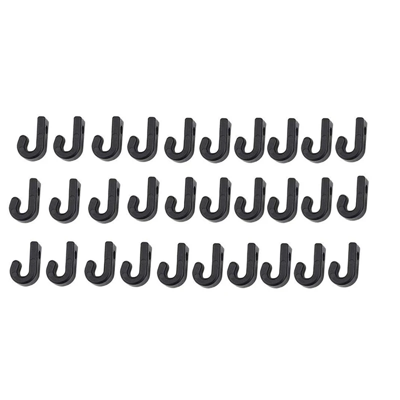 

30Pcs Nylon Buckle J-Hooks Lashing Shock Cord Hooks Tie Down Hook for Kayaks Canoes Boats