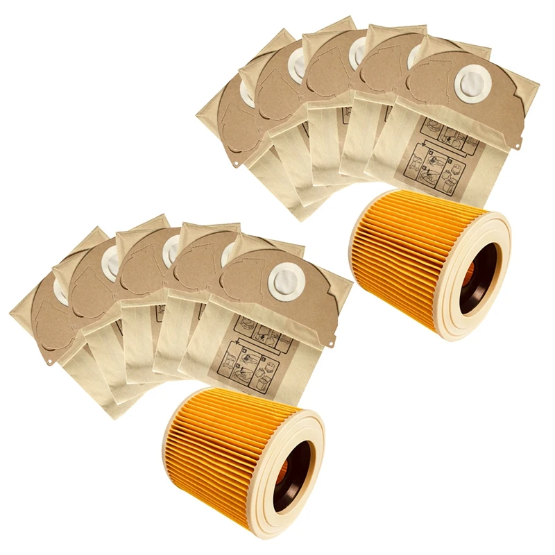 

Hepa Filters Dust Bags For Karcher WD2.250 WD2250 A2004 A2054 MV2 WD2 Vacuum Cleaner Accessories Replacement Bag Filter