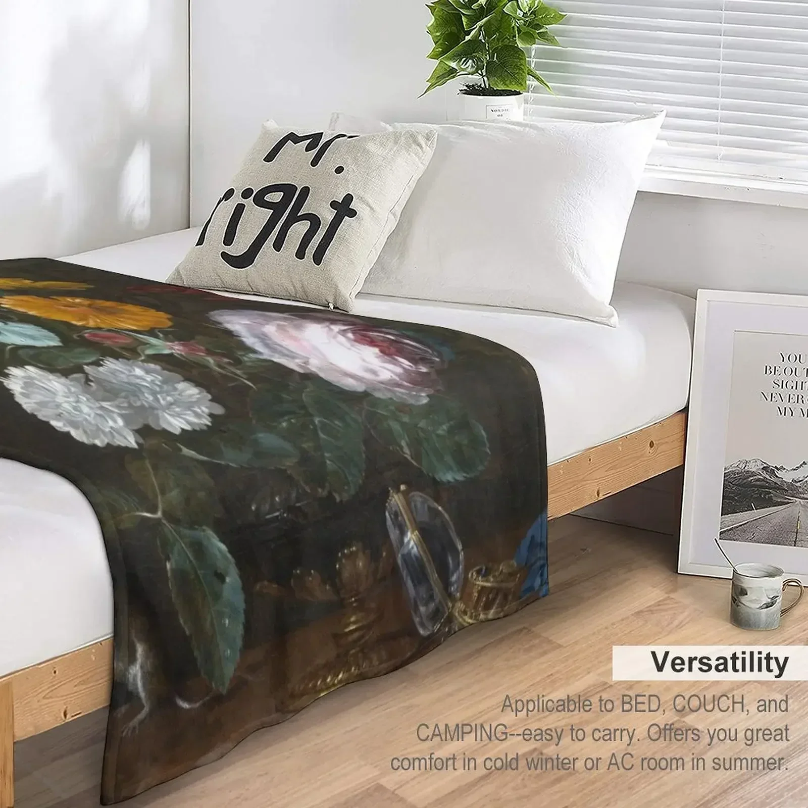 Willem Van Aelst - Vanitas Flower Still Life Пледы для дивана Мягкие кровати Лохматое одеяло