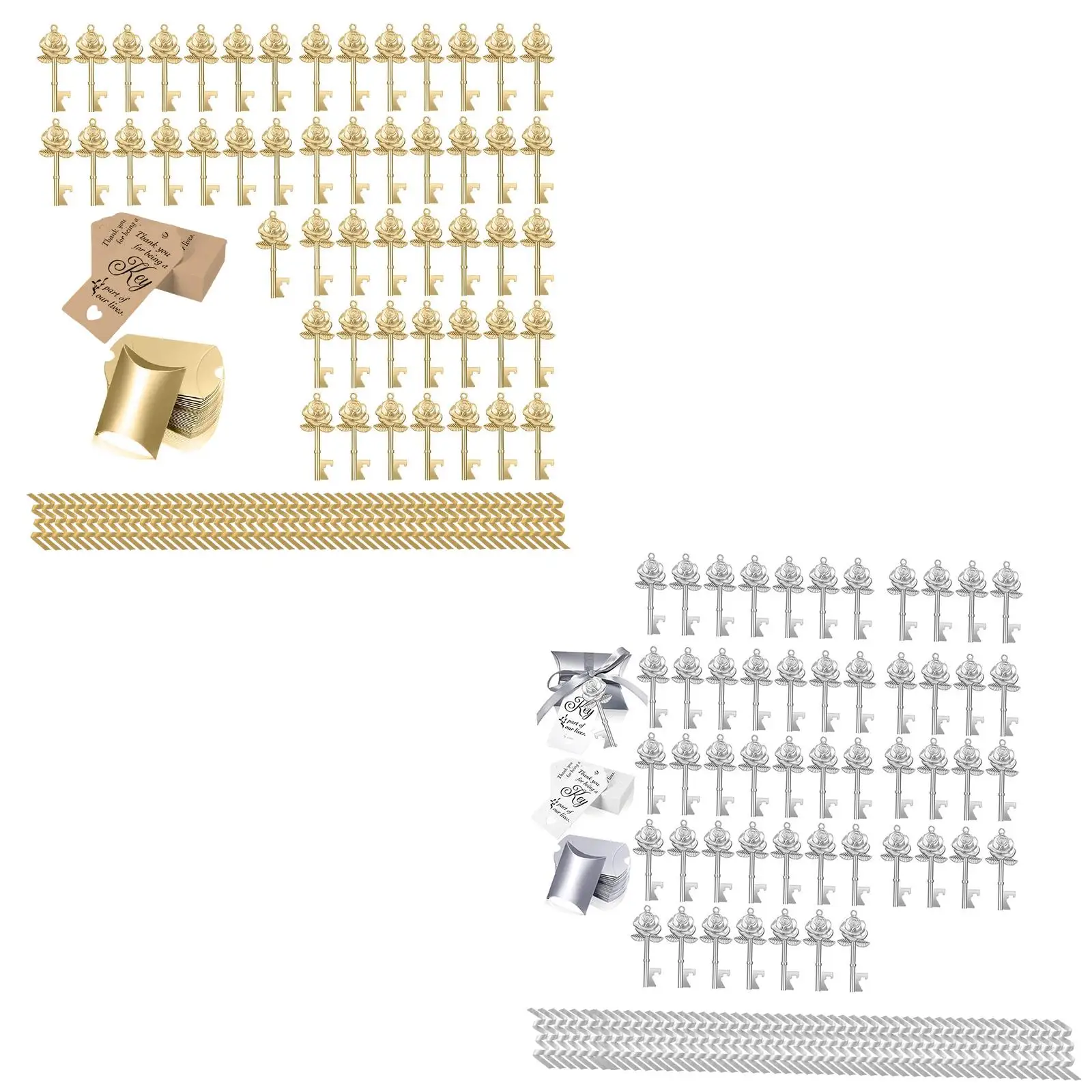 Открывалки для ключей с лентами 50 шт.