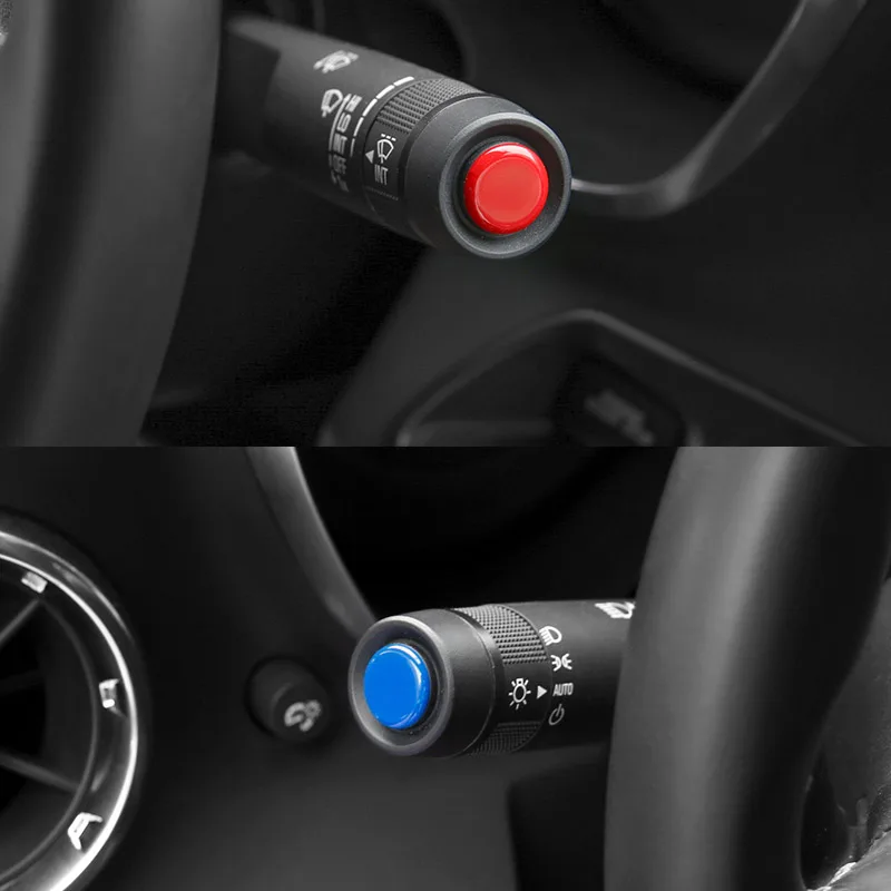 

For Chevrolet Corvette C7 2014-2019 car styling ABS Red/Blue Car Light Wiper Lever Knob Cover Trim Stickers car accessories