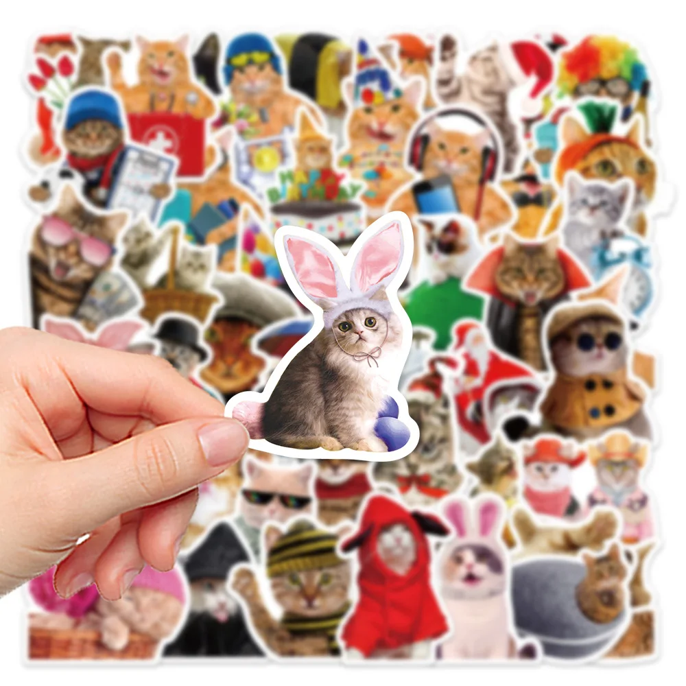 

50 шт., наклейки-Коты из ПВХ для скрапбукинга