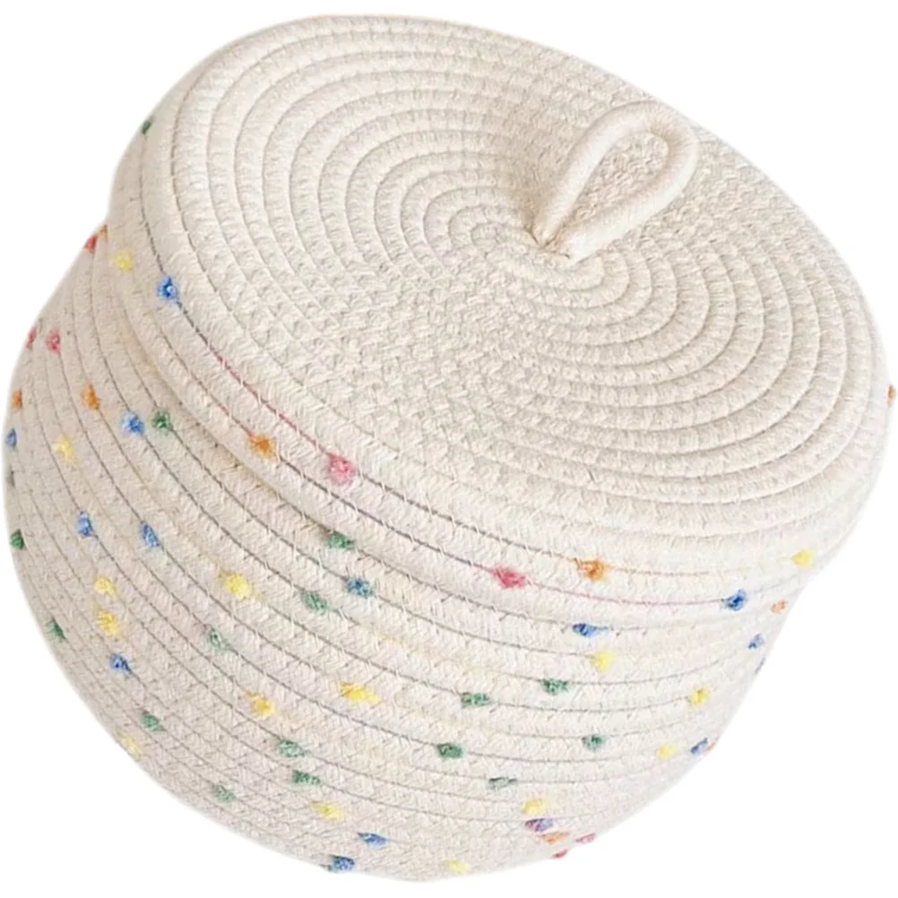 

Organizer Lid Woven Basket Lid Rattan Decor Shelf Basket Woven Toy Basket Small Basket Lid Cotton Rope Rope Storage Basket