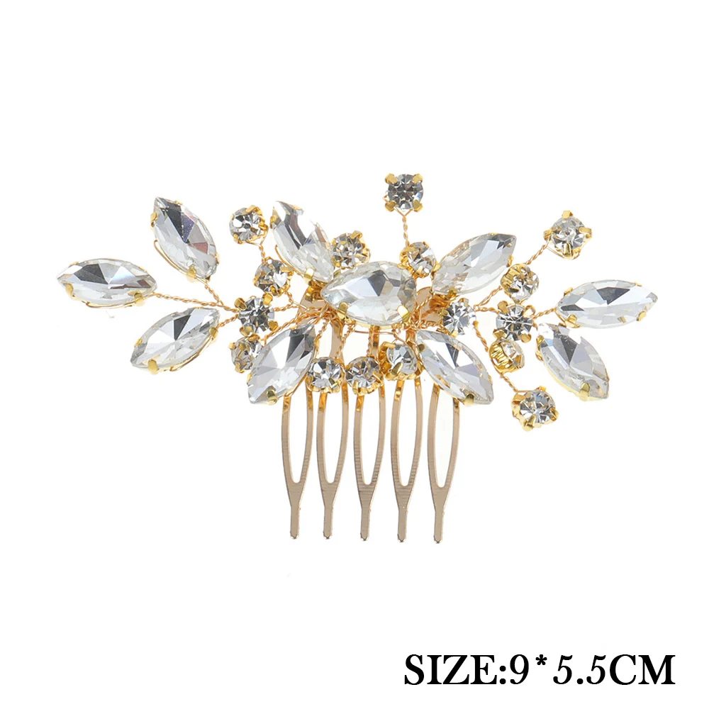 Mini Hair Combs Wedding Hair Accessories Rhinestones Hairpin Simple Zinc Alloy Side Pin Charm Bridal Tiaras Jewelry For Women images - 6