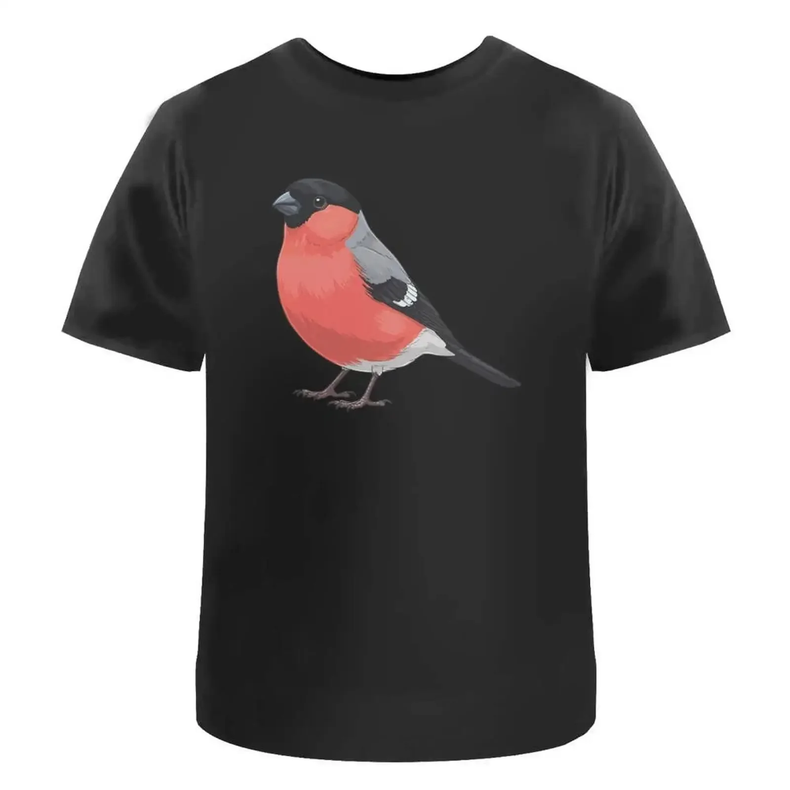 Фото Футболка «Bullfinch Bird» из 100% хлопка, размер S-XXL, TA059485, винтажная, с эффектом потертости, унисекс, стильный топ для повседневной носки, мужская мода, кэжуал №1