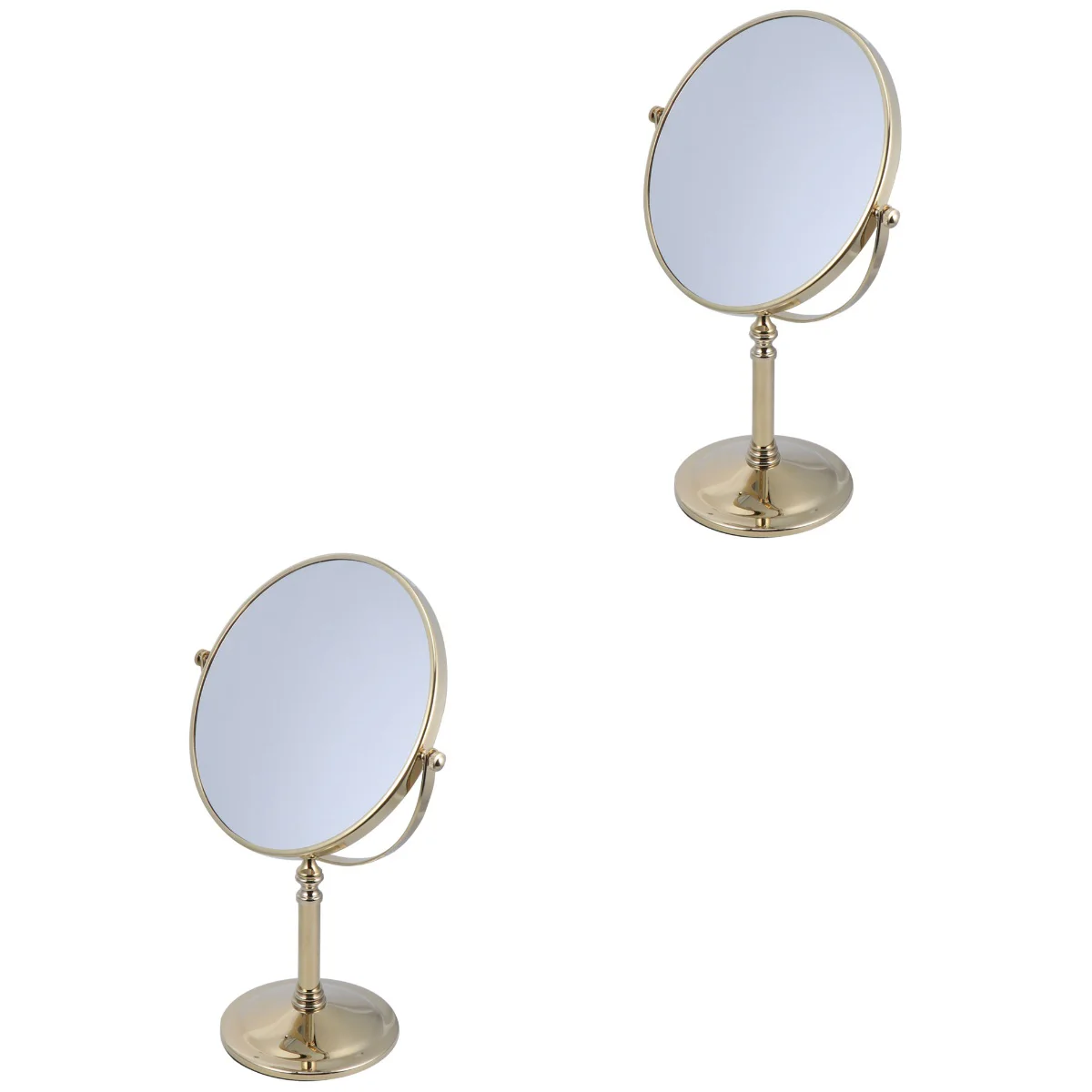 

2 Double Side Mirror Magnification Desktop Makeup Mirror for Home (6 Inch 3 Times Magnification Golden)