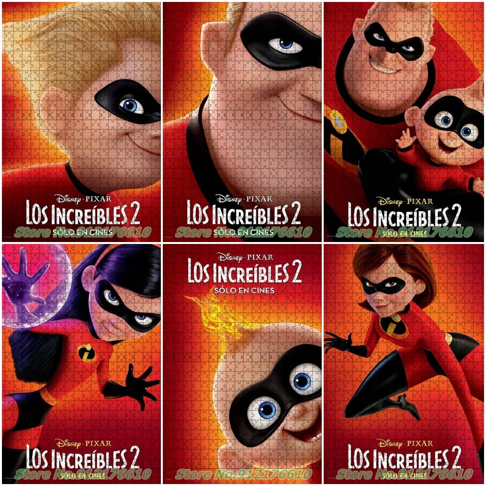 

The Incredibles 2 Figure 500 Piece Jigsaw Puzzles Cartoon Anime Disney Classic Movies Puzzle Paper Decompress Educational Toys