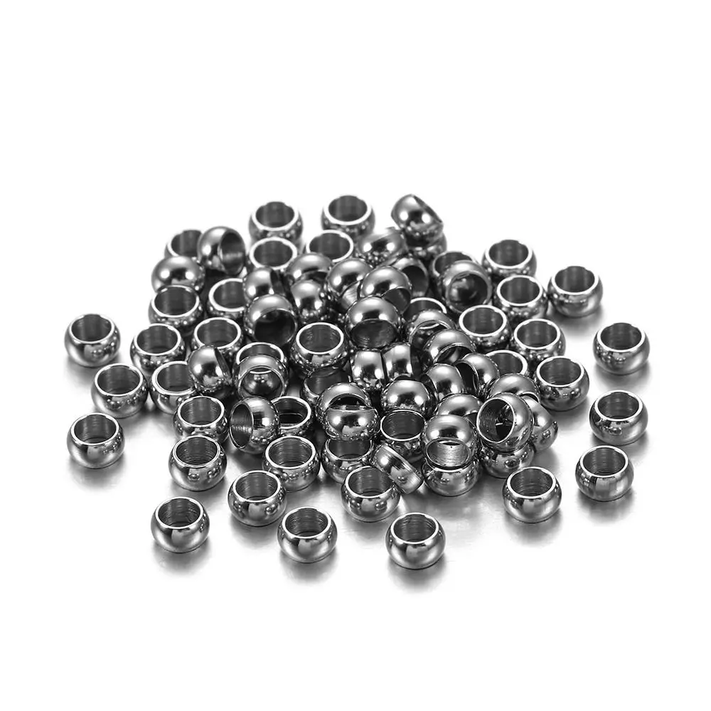 

360pcs 1.5mm-4mm Stopper Spacer Beads Stainless Steel Big Hole Ball Crimp End Beads For Diy Jewelry Making Supplies Necklace