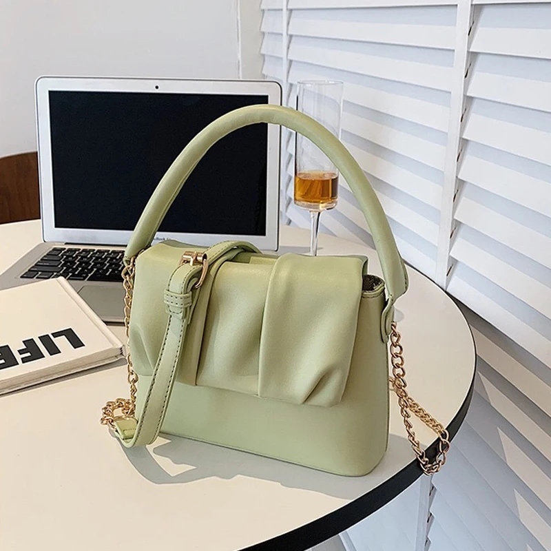 

Fashion Summer Women's Bag New Trendy All-match Pleated Chain Shoulder Messenger Purses Handbag Daily Crossbody Female Popular