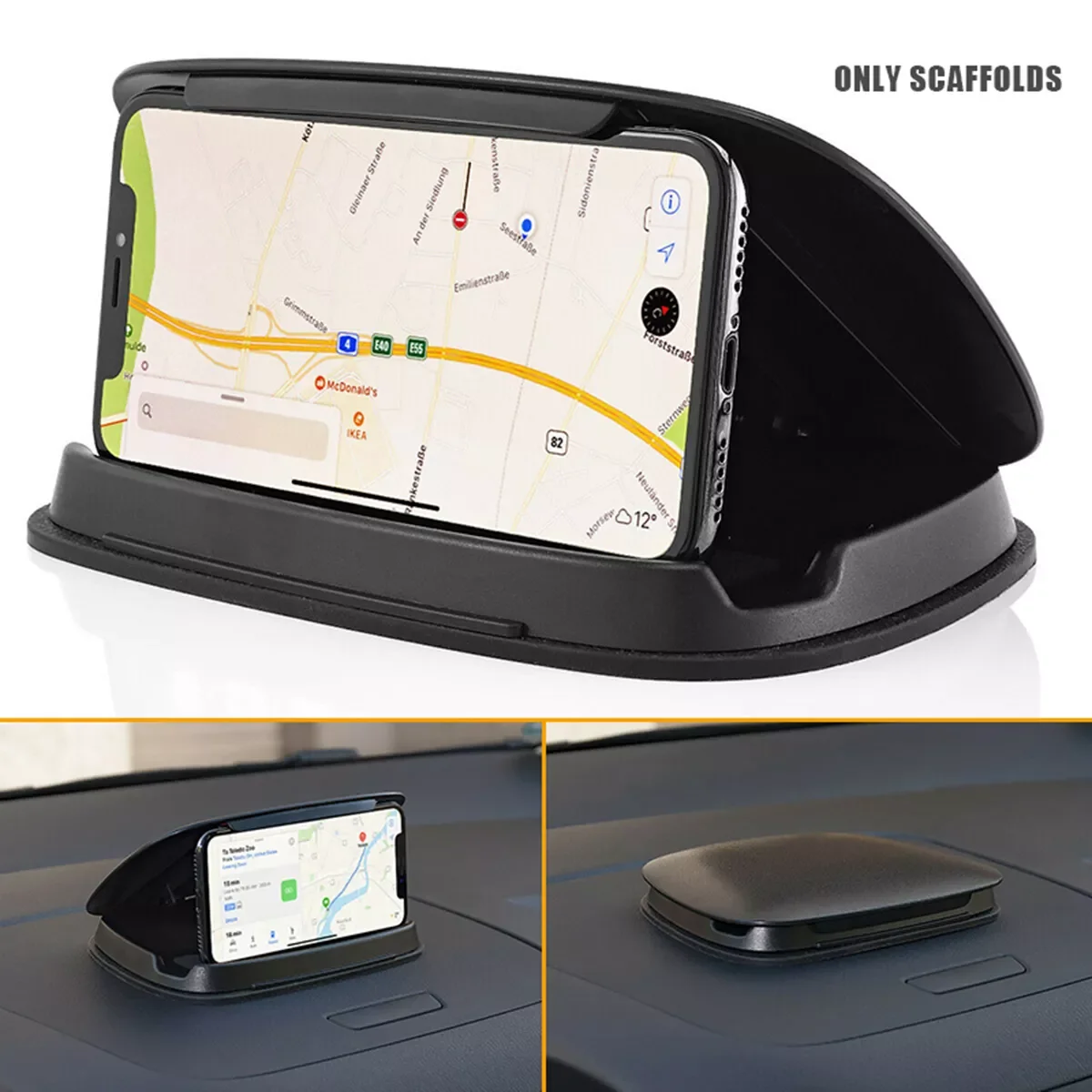 

Universal Car Phone Holder Dashboard 3 to 7 inch Mobile Phone Clip Mount Bracket For iPhone XR XS MAX GPS Stand