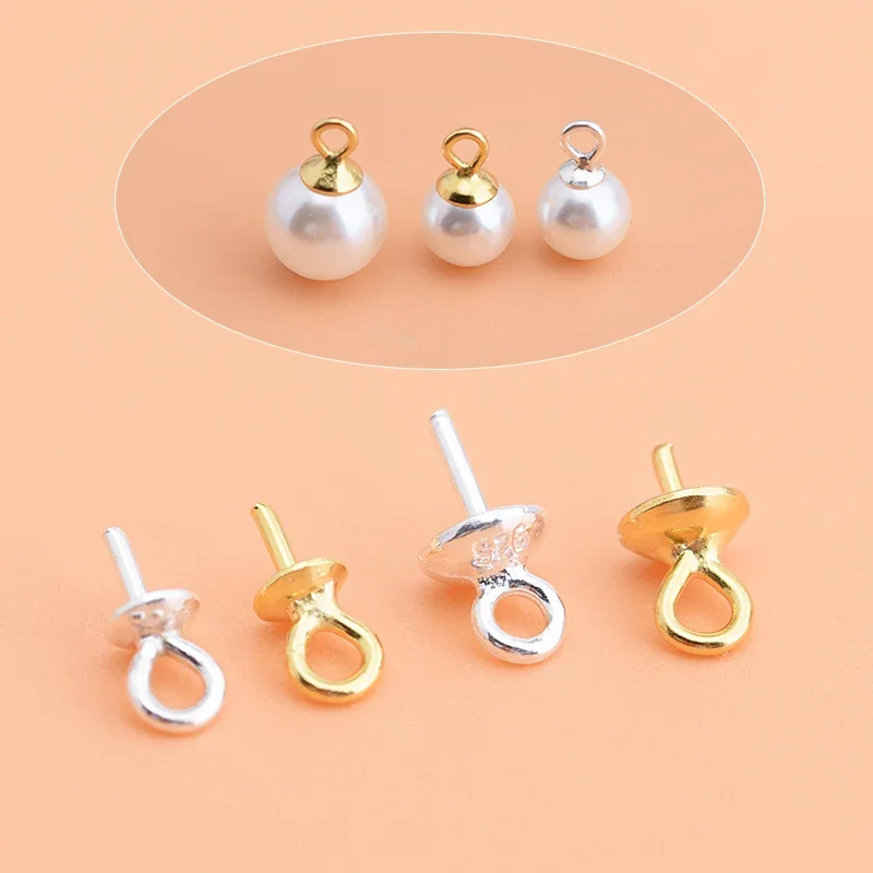 Иглы для лотка из серебра 925 с жемчугом и кристаллами