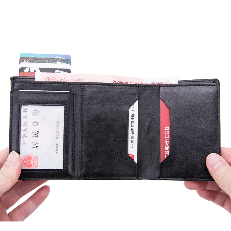 New Arrival Carbon Fiber Men Credit Card Holder Blocking Rfid Wallet Leather Unisex Security Information Aluminum Metal Purse