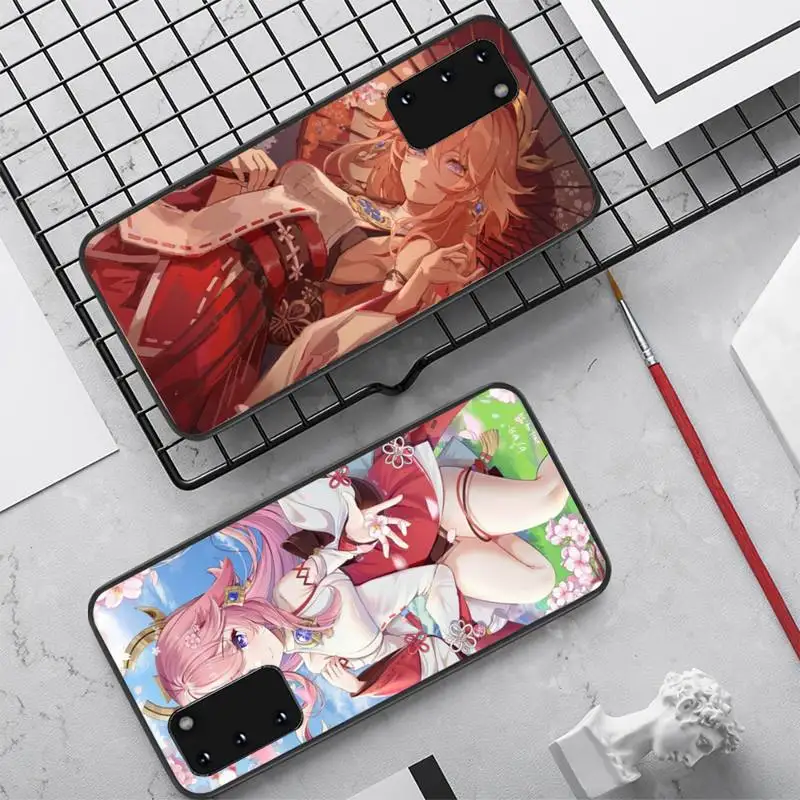 

YNDFCNB Yae Miko Genshin Impact Phone Case for Samsung S10 21 20 9 8 plus lite S20 UlTRA 7edge