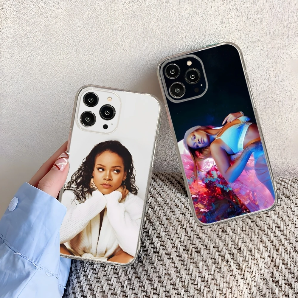 Work-Girls-R-Rihanna Phone Case for iphone 16 15 14 13 12 Pro Mini 11 Max Xr Xs Plus Transparent silicone Cover