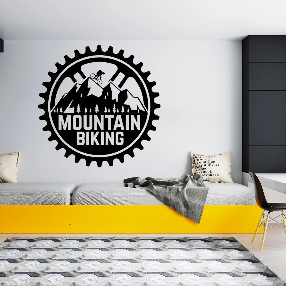

Mountain Bike Extreme Off-road Wall Sticker Road Sports Competition Athletic Teenage Boy Room Garage Decoration Vinyl Decal Gift