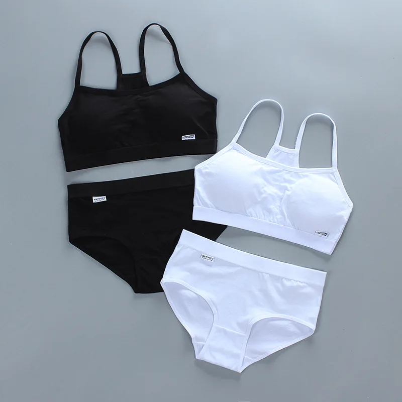 

Girls Underwear Bra and Panty Sets for Teenage Girls Training Bra 14 Kids Sports Bra Panties Brief Topic Tube 13 Boxer White 10