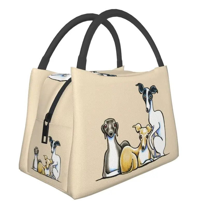 

Custom Italian Greyhound Trio Lunch Bags Women Warm Cooler Insulated Lunch Box for Office Travel