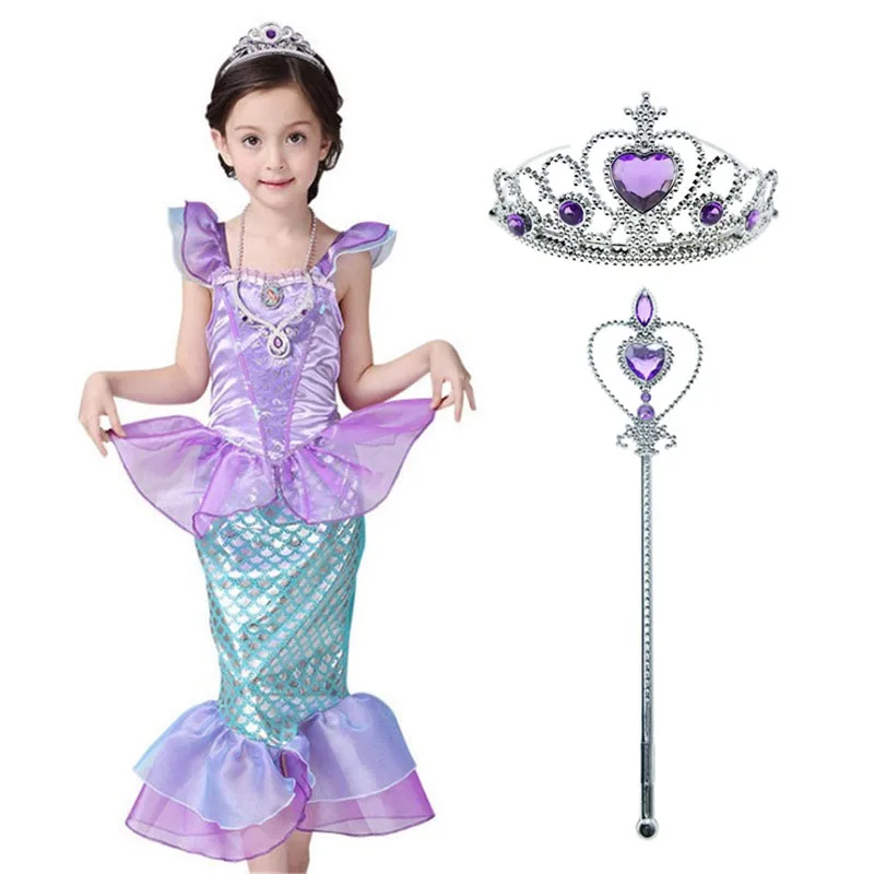 

Mermaid Princess Dress Cosplay Clothes Frozen Aisha Sleeveless Dress Girls Children's Costumes