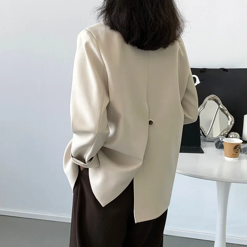 Женский костюм с пуговицами и разрезом сзади Повседневный уличный свободного