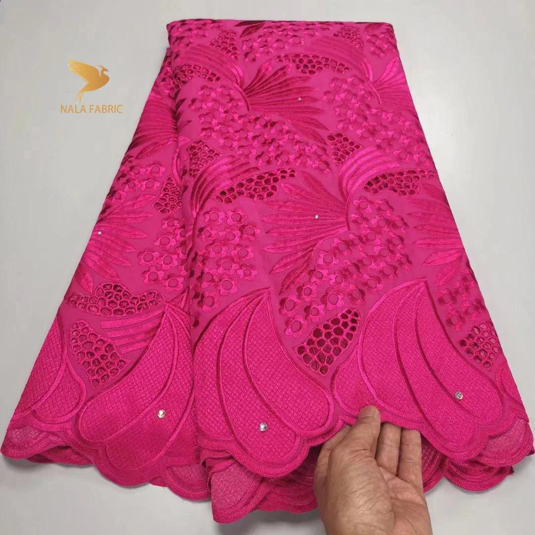 

KL34 Swiss Lace Fabric 2022 Heavy Beaded Embroidery African Lace Fabrics 100% Cotton Fabric Swiss Voile Lace In Switzerland