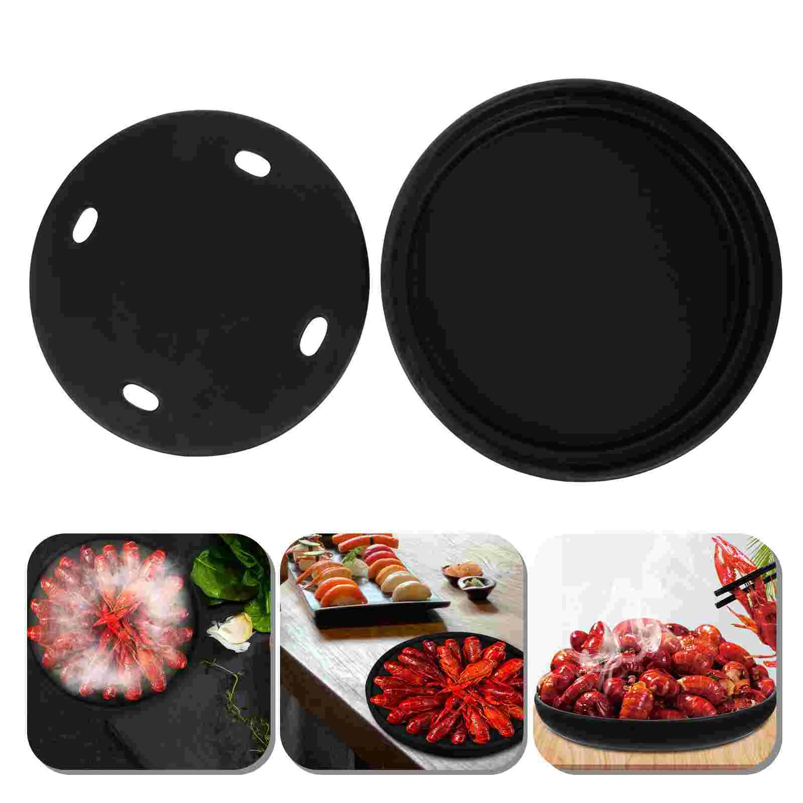 

1pc Fresh-keeping Plate Ceramic Dry Ice Tray for Seafood Meat Vegetable