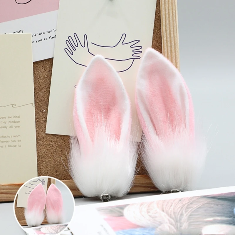 Q0KE заколки для волос девочек милые с заячьими ушками стереошпилька готический