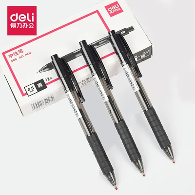 

Deli S06 Black Press Gel Pen Neutral Pen Signature Pen 0.5mm Business Office Student Supplies Stationery